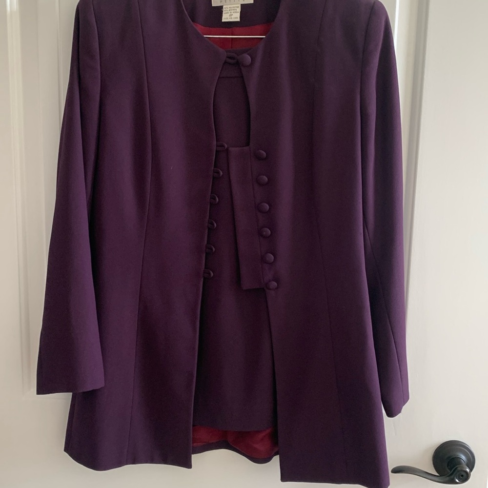 Casual Corner Purple Skirt Suit Set